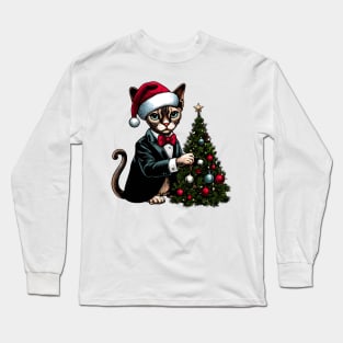 Devon Rex Cat Christmas Long Sleeve T-Shirt